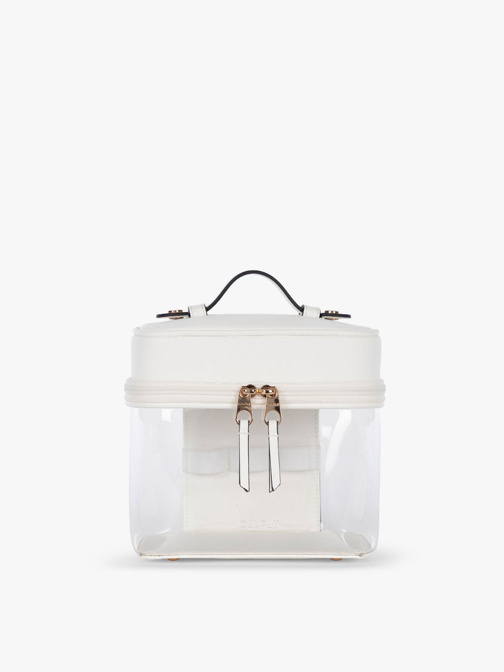 Clear Train Case with Top Compartment